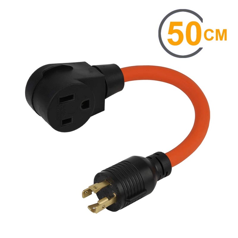 acbroad 50CM(1.5FT) Nema L14-30P to 6-50R Heavy Duty # AWG10 STW 30 Amp Plug to 50 Amp (Welder) Socket Adapter Cable, Adapter Cord 30A Generator L14-30P to Welder 6-50R 50A, Welding Adapter 6-50, 250V - Image 2
